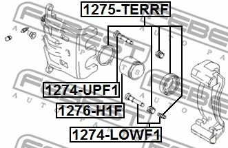 1274-LOWF1 FEBEST Направляющий болт, корпус скобы тормоза (фото 2)