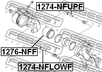 1274-NFUPF FEBEST Направляющий болт, корпус скобы тормоза (фото 2)