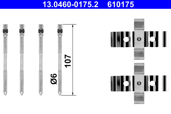 13.0460-0175.2 ATE Комплектующие, колодки дискового тормоза (фото 1)