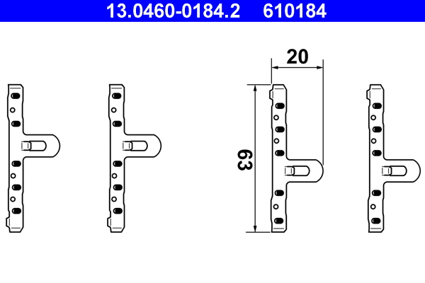 13.0460-0184.2 ATE Комплектующие, колодки дискового тормоза (фото 1)