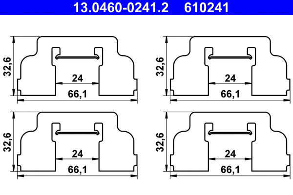 13.0460-0241.2 ATE Комплектующие, колодки дискового тормоза (фото 1)