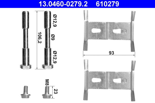 13.0460-0279.2 ATE Комплектующие, колодки дискового тормоза (фото 1)