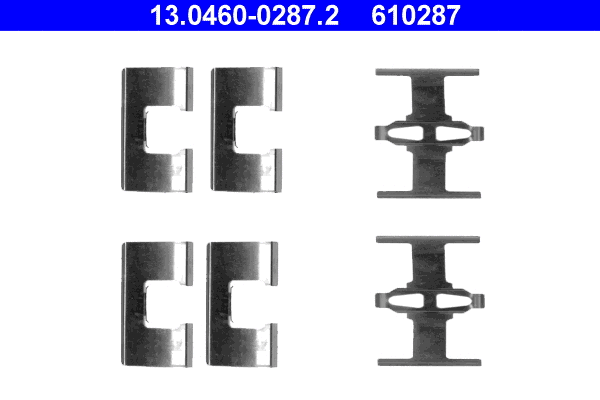 13.0460-0287.2 ATE Комплектующие, колодки дискового тормоза (фото 1)
