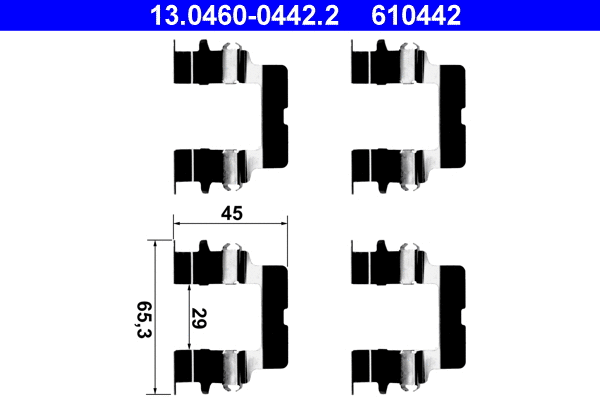 13.0460-0442.2 ATE Комплектующие, колодки дискового тормоза (фото 1)