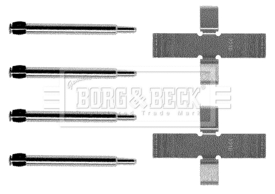 BBK1002 BORG & BECK Комплектующие, колодки дискового тормоза (фото 1)