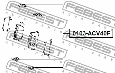 0103-ACV40F FEBEST Комплектующие, колодки дискового тормоза (фото 1)