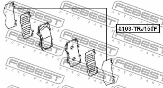 0103-TRJ150F FEBEST Комплектующие, колодки дискового тормоза (фото 1)