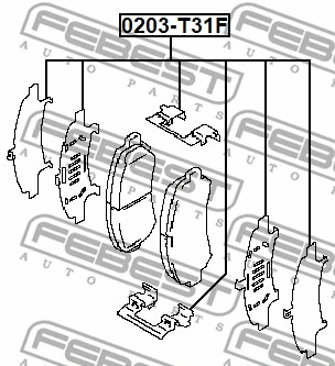 0203-T31F FEBEST Комплектующие, колодки дискового тормоза (фото 1)