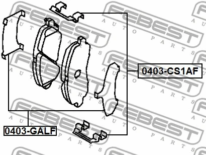 0403-CS1AF FEBEST Комплектующие, колодки дискового тормоза (фото 1)