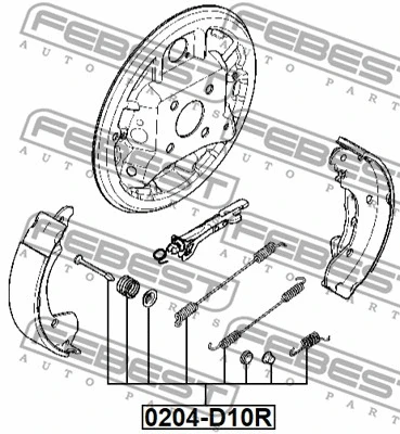 0204-D10R-KIT FEBEST Комплектующие, стояночная тормозная система (фото 2)