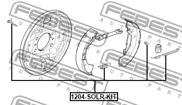 1204-SOLR-KIT FEBEST Комплектующие, стояночная тормозная система (фото 2)