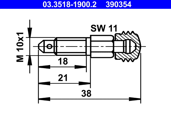 03.3518-1900.2 ATE Болт воздушного клапана / вентиль (фото 1)