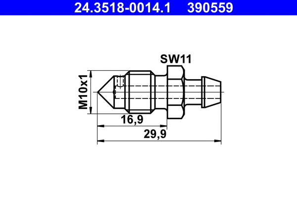 24.3518-0014.1 ATE Болт воздушного клапана / вентиль (фото 1)