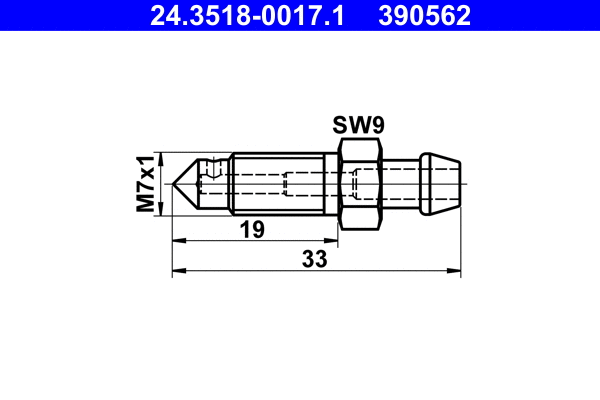 24.3518-0017.1 ATE Болт воздушного клапана / вентиль (фото 1)