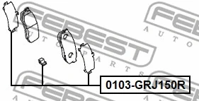 0103-GRJ150R FEBEST Противоскрипная пластина, тормозные колодки(задняя пластина) (фото 1)
