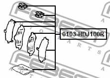 0103-HDJ100R FEBEST Противоскрипная пластина, тормозные колодки(задняя пластина) (фото 1)