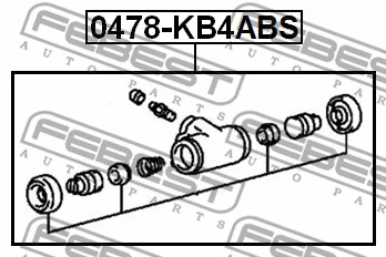 0478-KB4ABS FEBEST Колесный тормозной цилиндр (фото 2)
