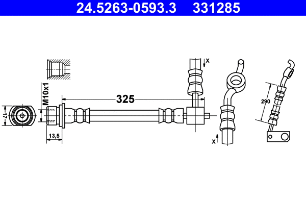 24.5263-0593.3 ATE Тормозной шланг (фото 1)