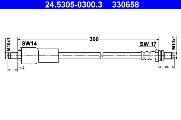 24.5305-0300.3 ATE Тормозной шланг (фото 1)