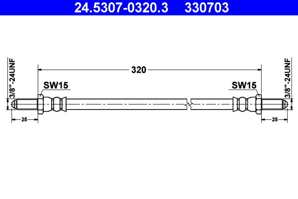 24.5307-0320.3 ATE Тормозной шланг (фото 1)