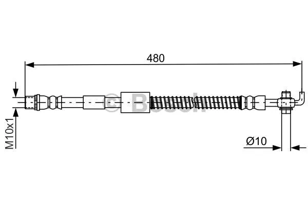 1 987 481 686 BOSCH Тормозной шланг (фото 1)