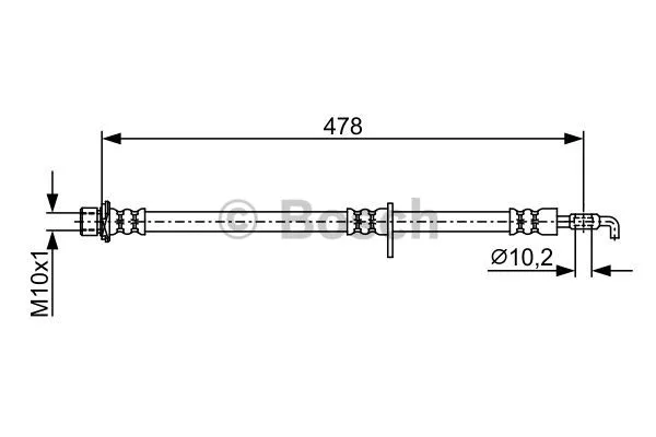 1 987 481 927 BOSCH Тормозной шланг (фото 4)