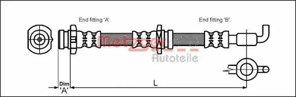 4114760 METZGER Тормозной шланг (фото 1)