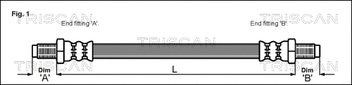 8150 10003 TRISCAN Тормозной шланг (фото 1)