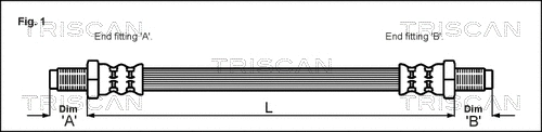 8150 13003 TRISCAN Тормозной шланг (фото 1)