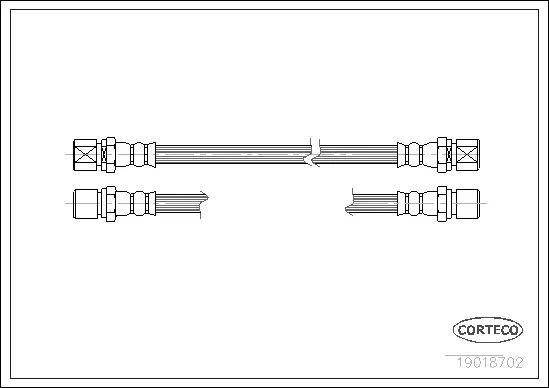 19018702 CORTECO Тормозной шланг (фото 1)