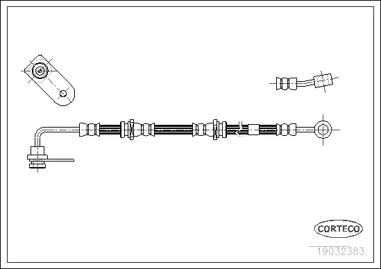 19032383 CORTECO Тормозной шланг (фото 1)