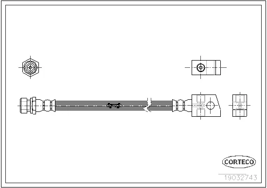 19032743 CORTECO Тормозной шланг (фото 1)