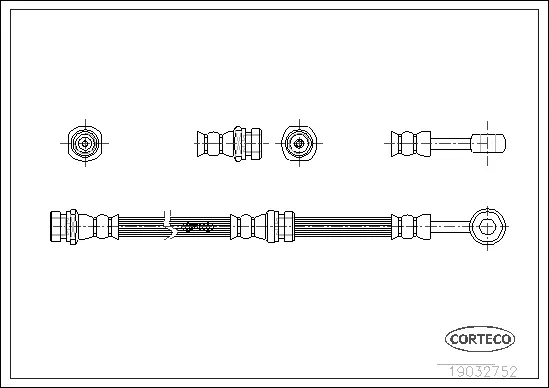 19032752 CORTECO Тормозной шланг (фото 1)