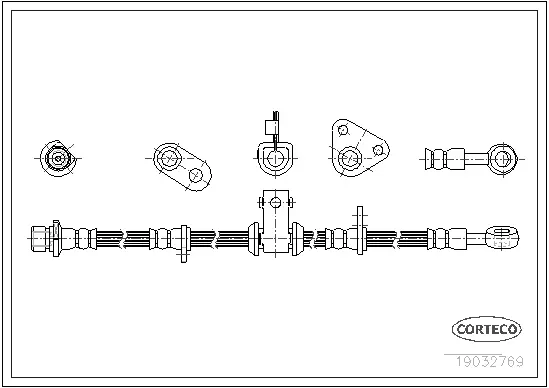 19032769 CORTECO Тормозной шланг (фото 1)