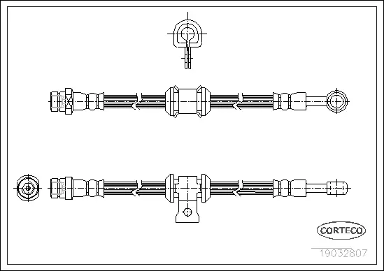 19032807 CORTECO Тормозной шланг (фото 1)