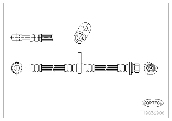 19032906 CORTECO Тормозной шланг (фото 1)