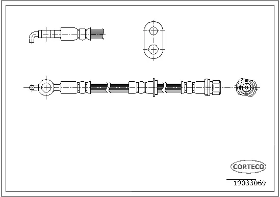19033069 CORTECO Тормозной шланг (фото 1)