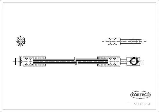 19033514 CORTECO Тормозной шланг (фото 1)