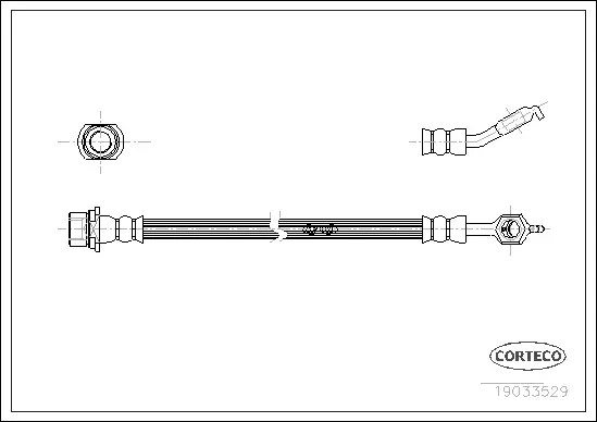 19033529 CORTECO Тормозной шланг (фото 1)