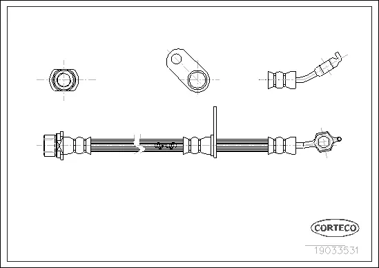 19033531 CORTECO Тормозной шланг (фото 1)