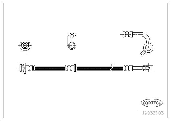 19033603 CORTECO Тормозной шланг (фото 1)