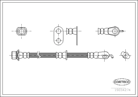 19034274 CORTECO Тормозной шланг (фото 1)
