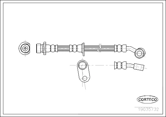 19035732 CORTECO Тормозной шланг (фото 1)