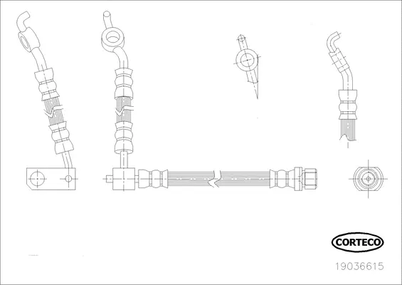 19036615 CORTECO Тормозной шланг (фото 1)