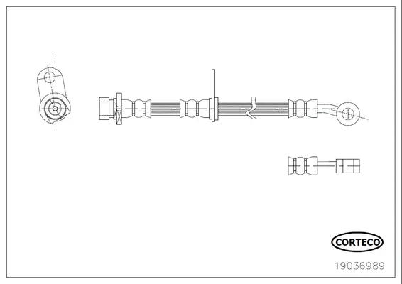 19036989 CORTECO Тормозной шланг (фото 1)