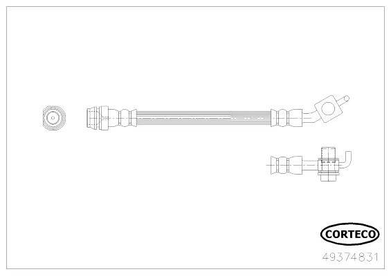 49374831 CORTECO Тормозной шланг (фото 1)