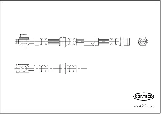 49422060 CORTECO Тормозной шланг (фото 1)
