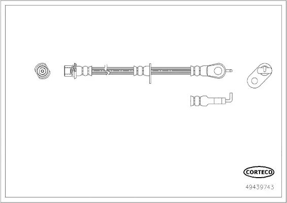 49439743 CORTECO Тормозной шланг (фото 1)