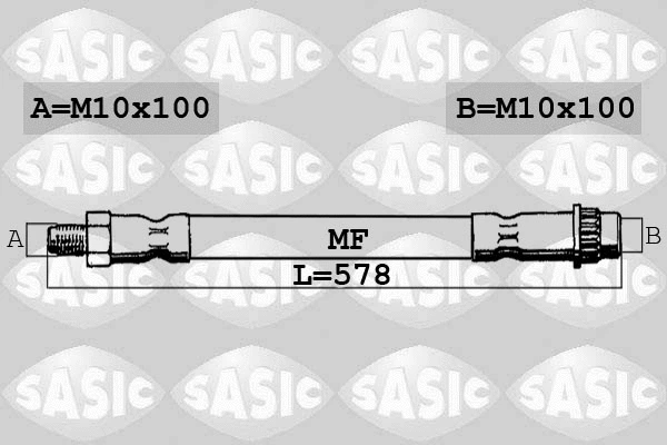 6600010 SASIC Тормозной шланг (фото 1)