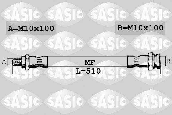 6600049 SASIC Тормозной шланг (фото 1)